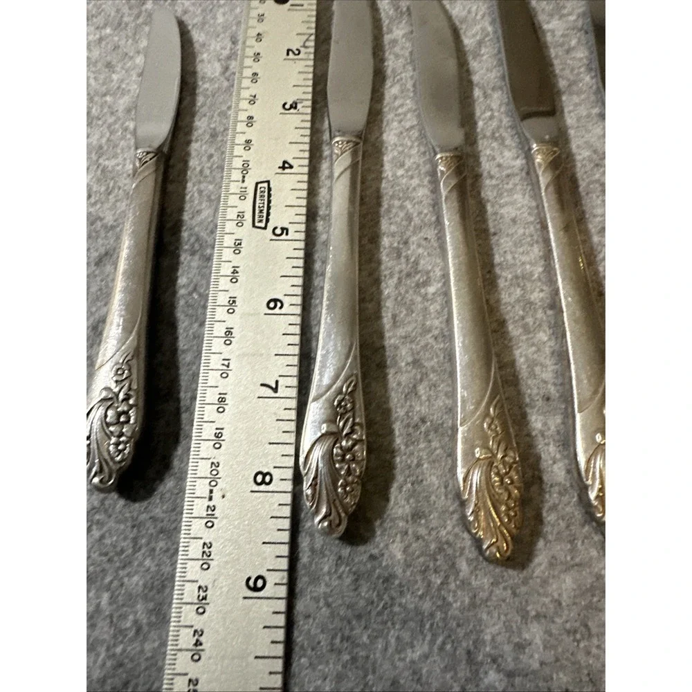 Set Of 10 Vintage Oneida Community Evening Star Silver-Plate Butter Knives